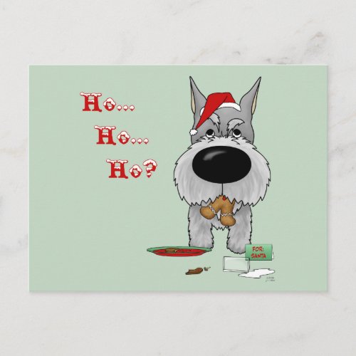 Schnauzer Christmas Holiday Postcard