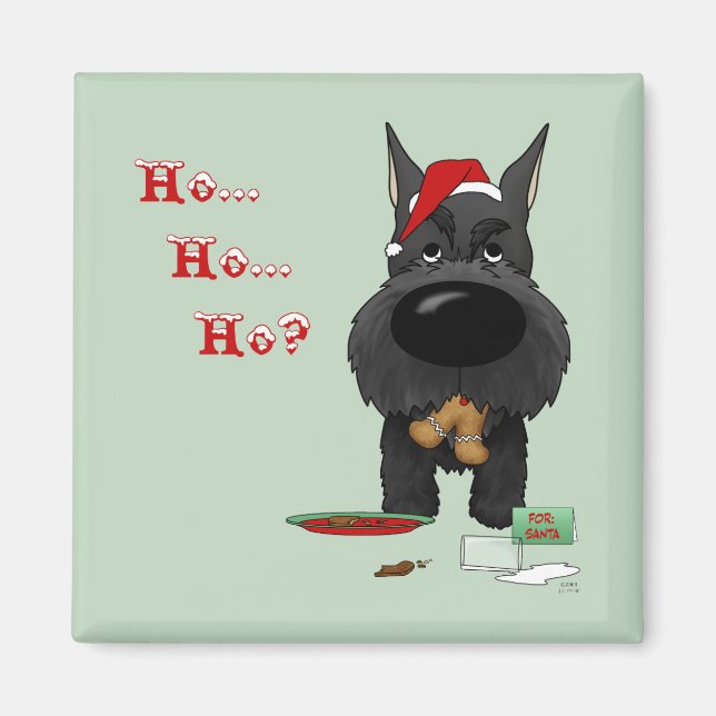 Schnauzer Christmas Magnet (Front)