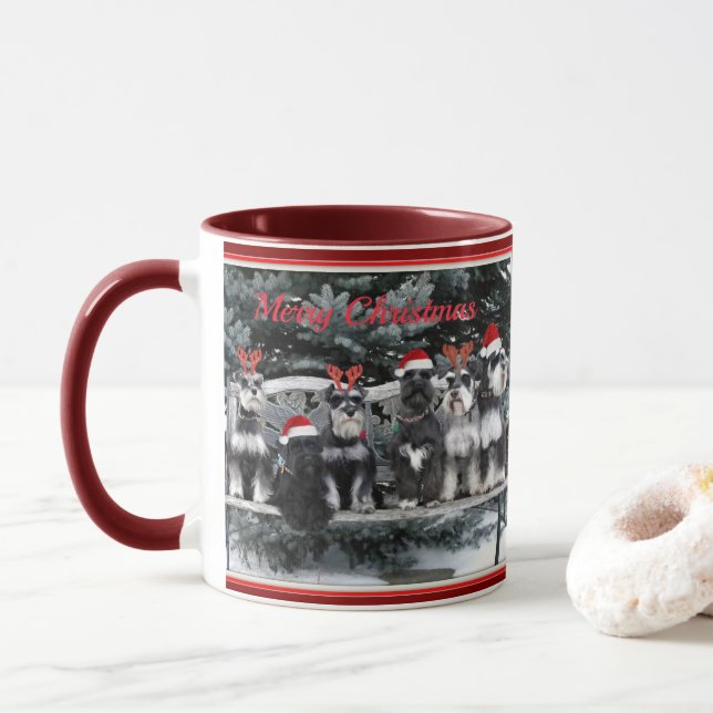 Schnauzer Christmas Mug (With Donut)