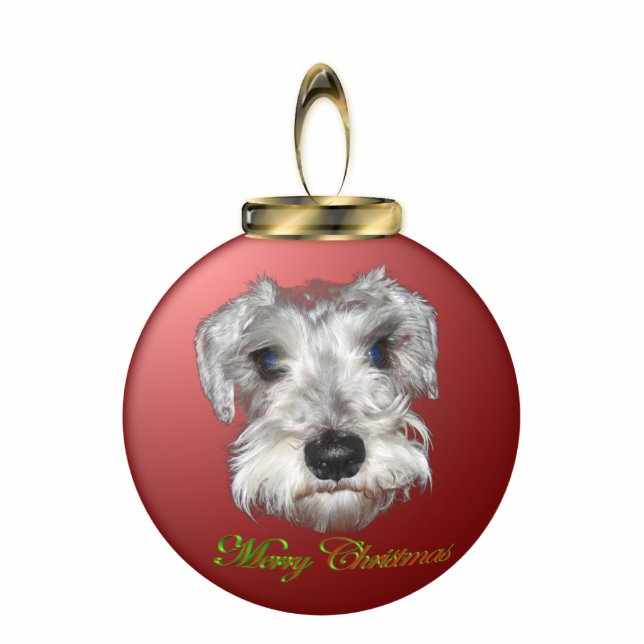 Schnauzer Christmas Ornament (Front)