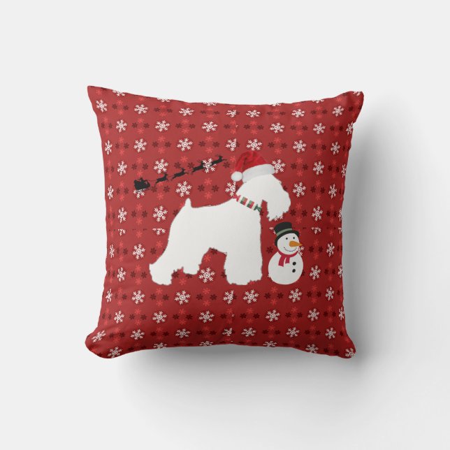 Schnauzer Christmas Pillow (Front)