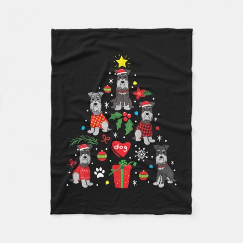 Schnauzer Christmas Tree Ornament Funny Pet Dog Fleece Blanket