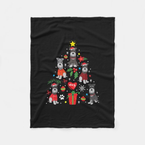 Schnauzer Christmas Tree Ornament Funny Pet Dog Fleece Blanket