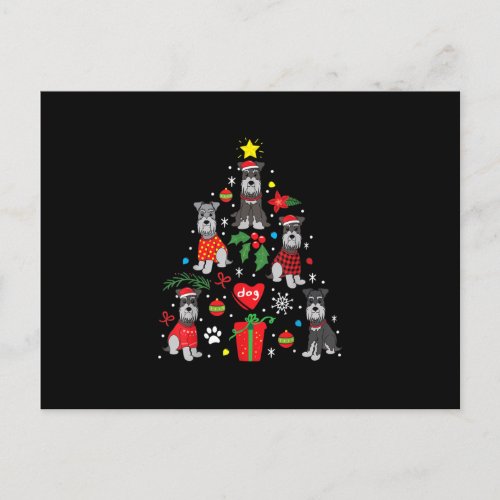 Schnauzer Christmas Tree Ornament Funny Pet Dog Holiday Postcard