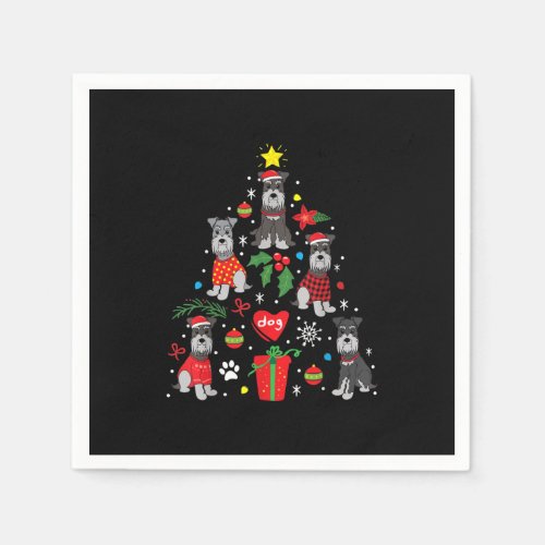 Schnauzer Christmas Tree Ornament Funny Pet Dog Napkins