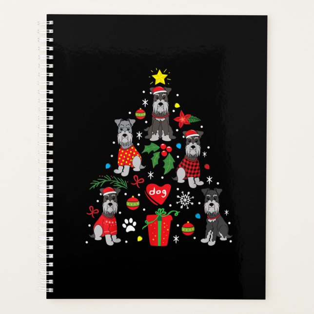 Schnauzer Christmas Tree Ornament Funny Pet Dog Planner (Front)