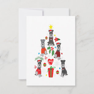 Schnauzer Christmas Tree Ornament Funny Pet Dog RSVP Card