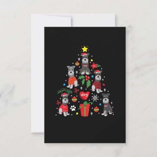 Schnauzer Christmas Tree Ornament Funny Pet Dog RSVP Card
