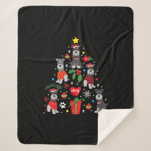 Schnauzer Christmas Tree Ornament Funny Pet Dog Sherpa Blanket