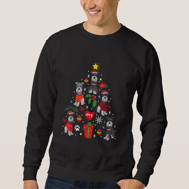 Schnauzer Christmas Tree Ornament Funny Pet Dog Sweatshirt (Front)