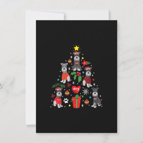 Schnauzer Christmas Tree Ornament Funny Pet Dog Thank You Card