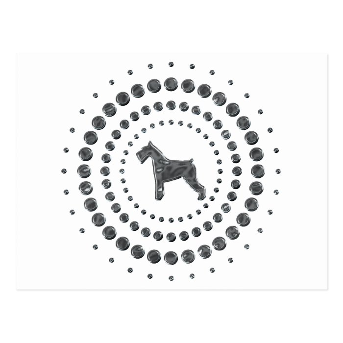 Schnauzer Chrome Studs Postcards