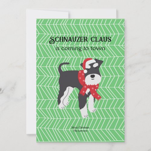 Schnauzer Claus Merry Christmas Holiday Card Dog