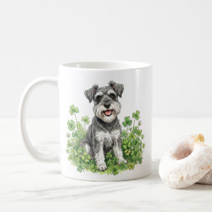 Schnauzer Coffee Mug with Shamrocks