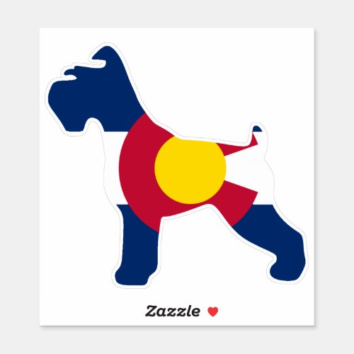 Schnauzer Colorado Flag Sticker
