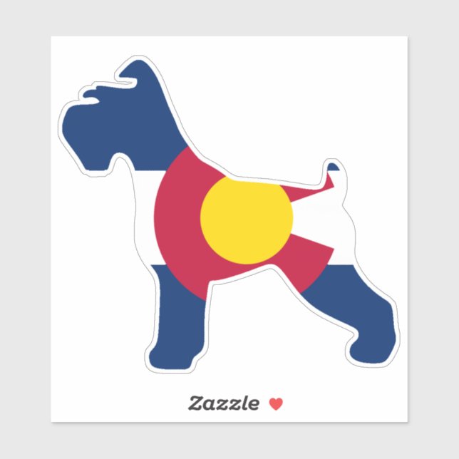 Schnauzer Colorado Flag Sticker (Sheet)