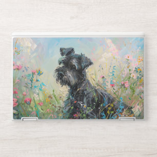 Schnauzer Colorful Wildflowers HP Laptop Skin