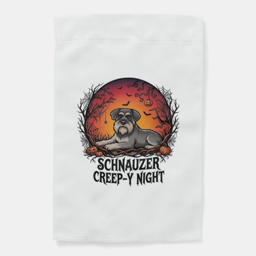 Schnauzer Creep Night Halloween Pumpkins Bats_1 Garden Flag