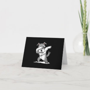 Schnauzer Cute Dabbing Funny Dab Dance Gift Letterpress Thank You Card