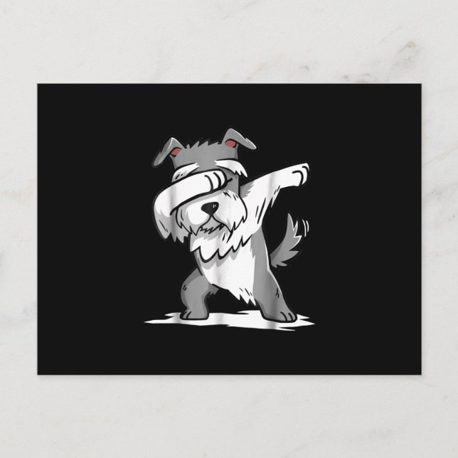 Schnauzer Cute Dabbing Funny Dab Dance Gift Postcard (Front)