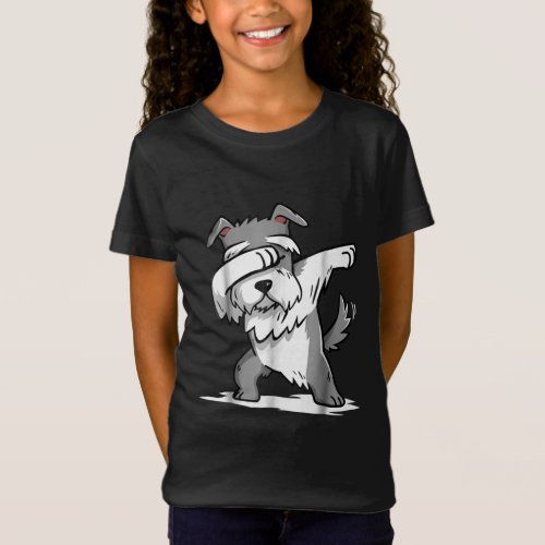 Schnauzer Cute Dabbing Funny Dab Dance Gift T_Shirt