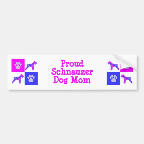 Schnauzer Cute Dog  Paw PB Best Mom Bumper Sticker