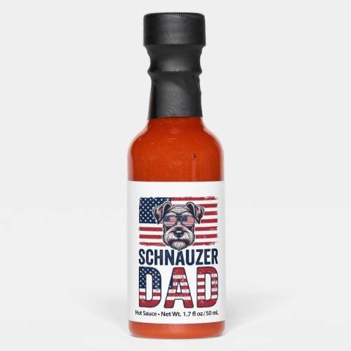 Schnauzer Dad Patriotic Vintage Dog Hot Sauces