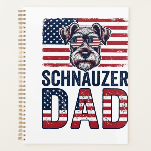 Schnauzer Dad Patriotic Vintage Dog Planner