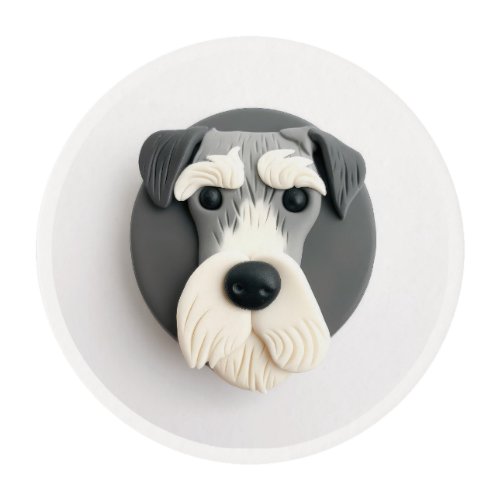 Schnauzer Dog 3D Inspired  Edible Frosting Rounds