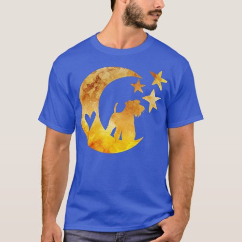 Schnauzer Dog Art Half Moon And Stars T_Shirt
