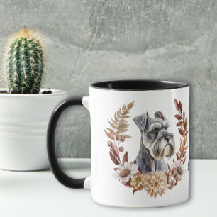 Schnauzer Dog Autumn Wreath Mug