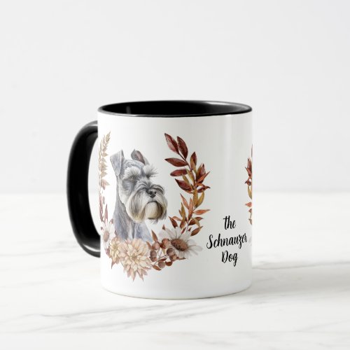 Schnauzer Dog Autumn Wreath Mug