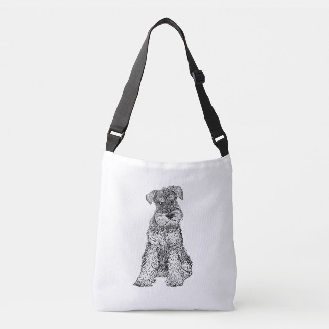 Schnauzer Dog Bag, Double Sided Crossbody Bag (Front)