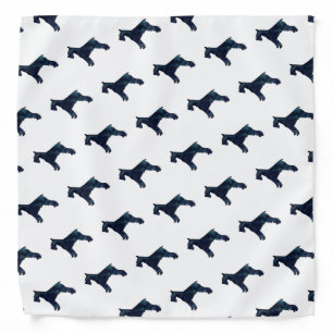 Schnauzer Dog Breed Black Watercolor Silhouette Bandana