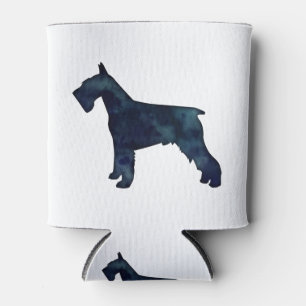 Schnauzer Dog Breed Black Watercolor Silhouette Can Cooler