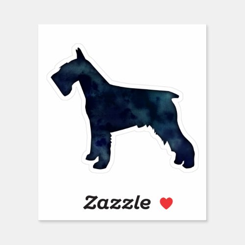 Schnauzer Dog Breed Black Watercolor Silhouette Sticker