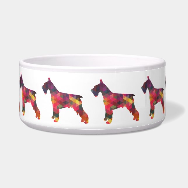 Schnauzer Dog Breed Geo Silhouette Multi Bowl (Front)