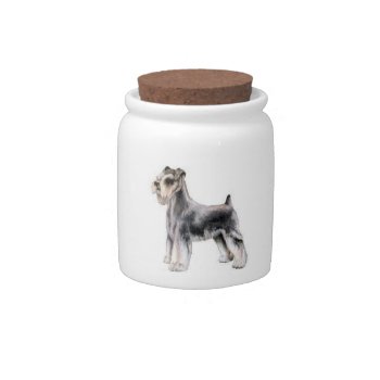 Schnauzer Dog Candy Jar by walkandbark at Zazzle