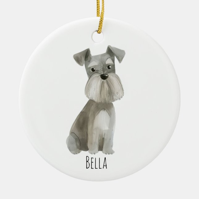 Schnauzer Dog Ceramic Ornament (Front)