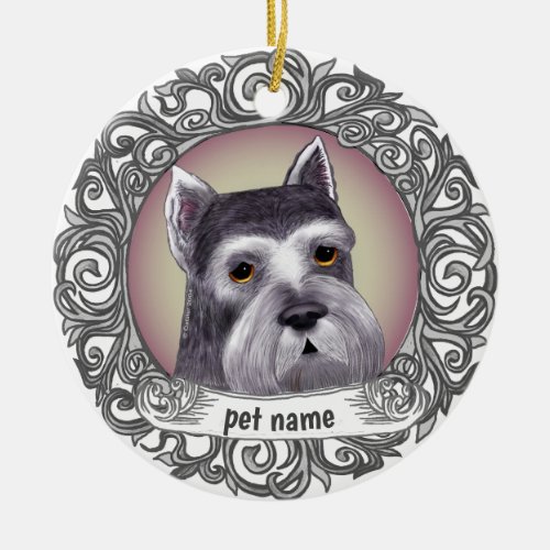 Schnauzer Dog Ceramic Ornament