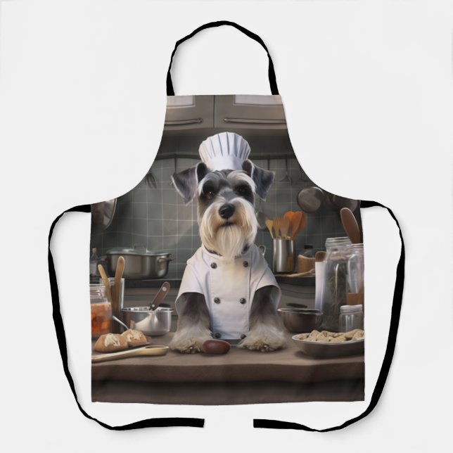 Schnauzer Dog Chef Apron (Front)