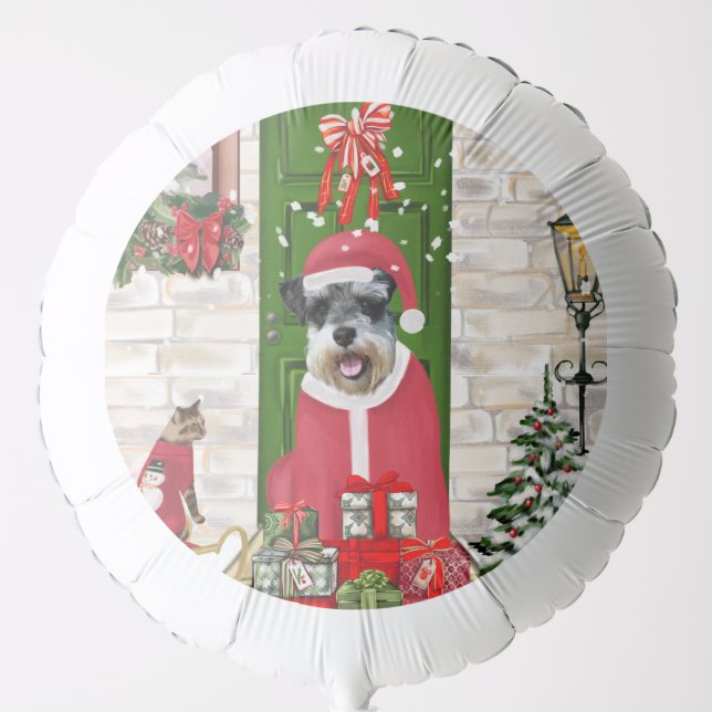 Schnauzer Dog Christmas  Balloon (Front)