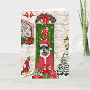 Schnauzer Dog Christmas Card