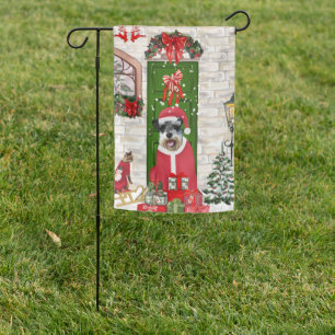Schnauzer Dog Christmas Garden Flag