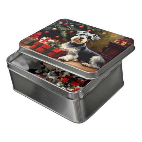 Schnauzer Dog Christmas Jigsaw Puzzle