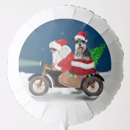 Schnauzer Dog Christmas Santa Claus Balloon