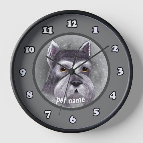 Schnauzer Dog  Clock