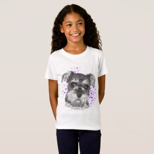 Schnauzer Dog Drawing T_Shirt