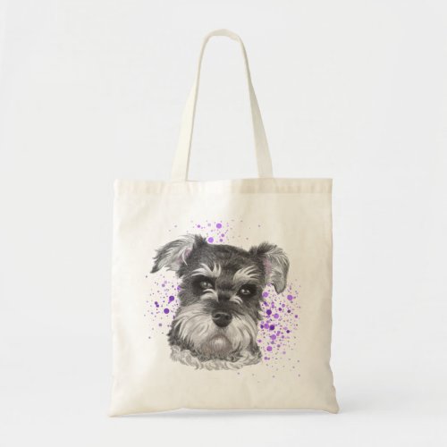 Schnauzer Dog Drawing Tote Bag