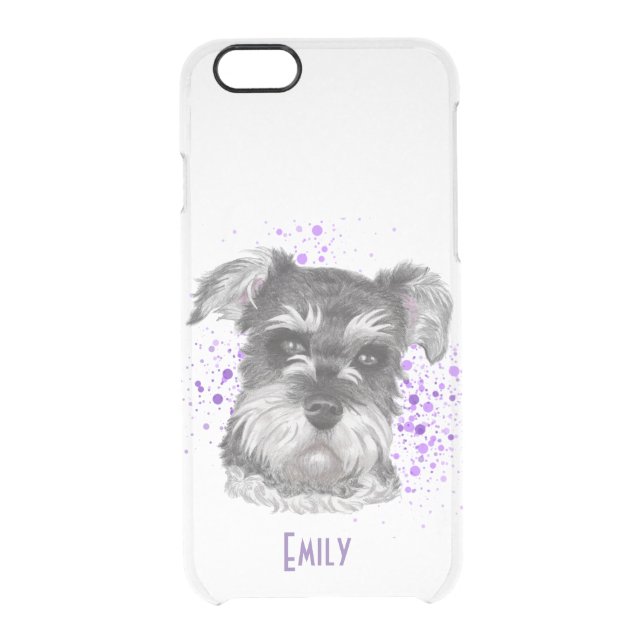 Schnauzer Dog Drawing Uncommon iPhone Case (Back)